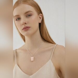 ORANGE MOONSTONE NATURAL STONE ON 925 SILVER NECKLACE NWT!